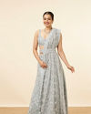 Light Blue Stone Embellished Bridal Lehenga